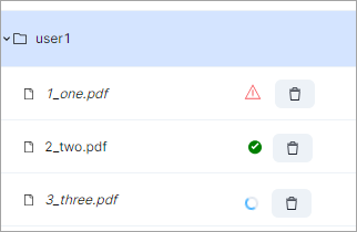 upload status