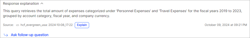 Response explanation