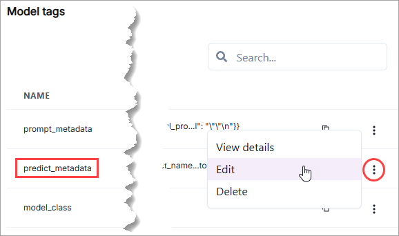 Model metadata