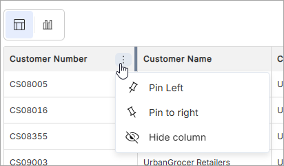 Column header menu