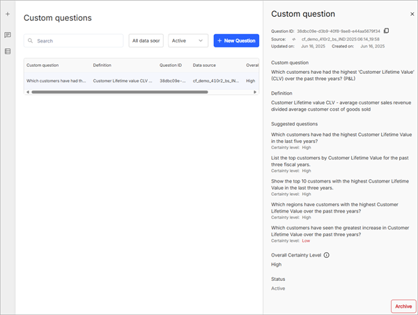 custom questions list