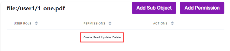 Set permissions on an object