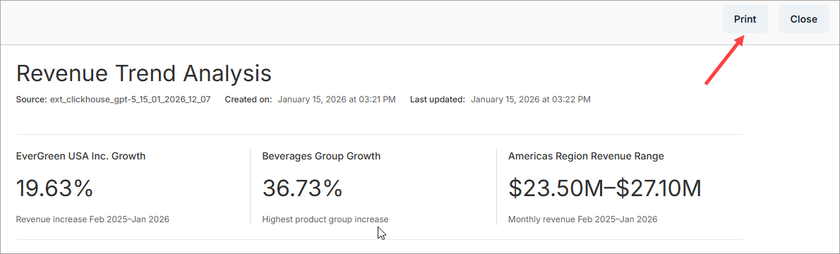 deep analysis executive highlights print preview