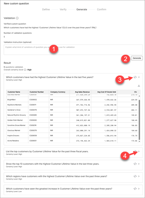 custom questions generate